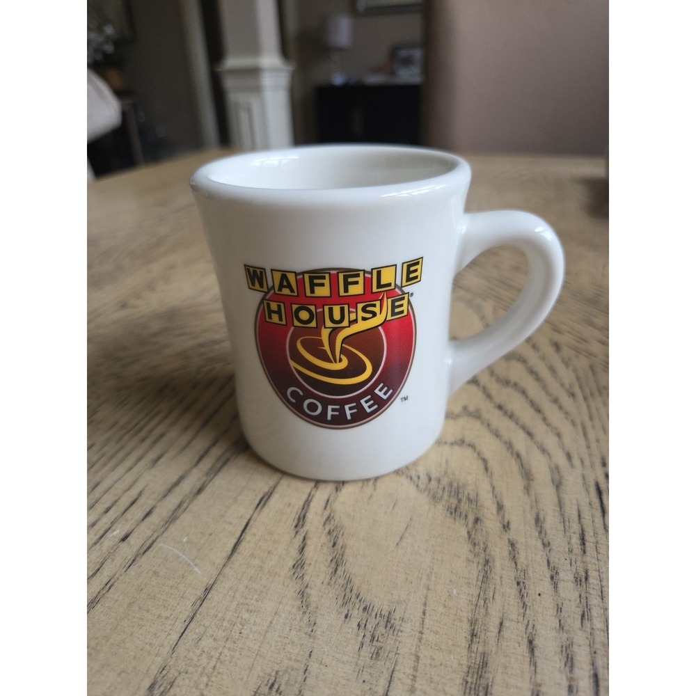 Vintage Waffle House Coffee Mug Cup Ivory White Heavy Stoneware 10 fl oz Tuxton
